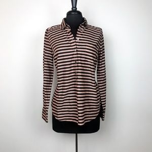 J. CREW Black and Tan Curved-Hem Top